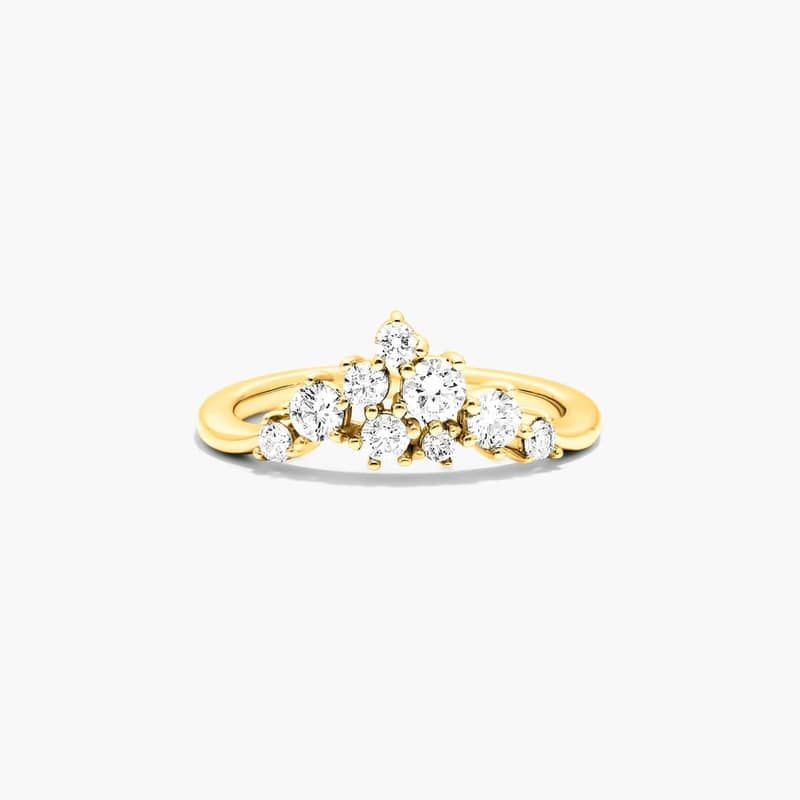 14K Yellow Gold Cosmos Lab-Created Tiara Diamond Ring