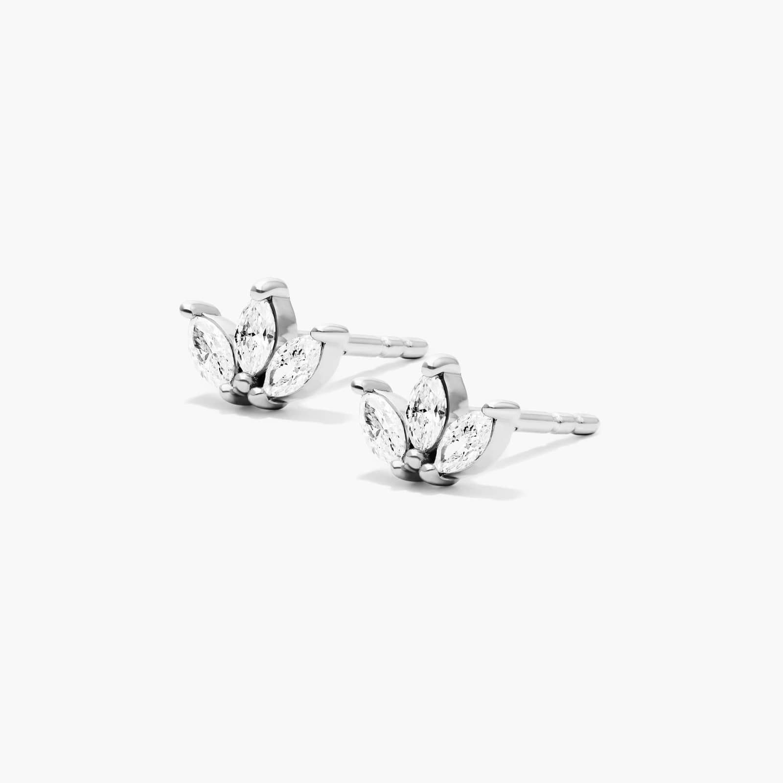 14K White Gold Azalea Lab-Created Diamond Stud Earrings Image-1