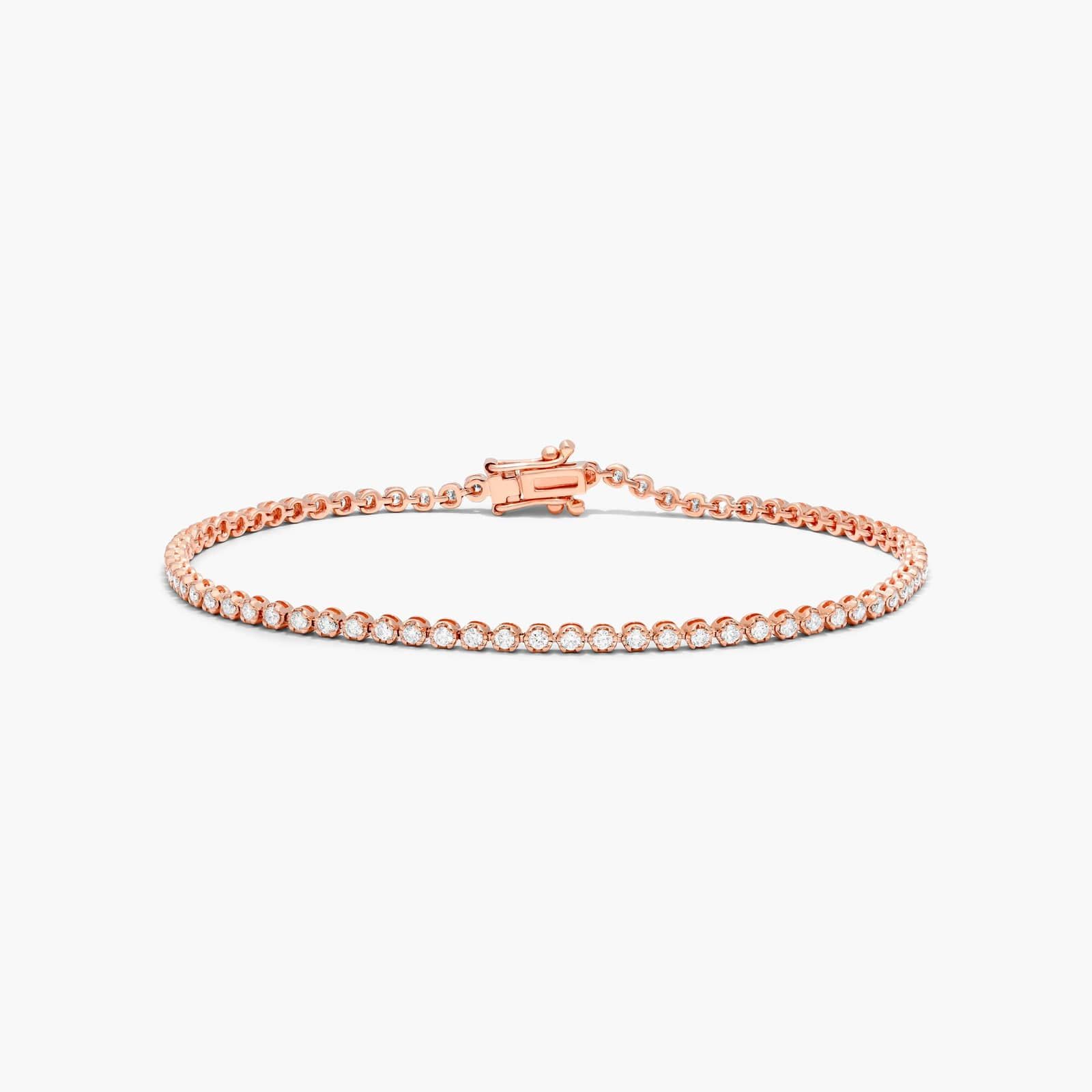 14K Rose Gold Petite Diamond Tennis Bracelet (1.0 ctw) Image-0