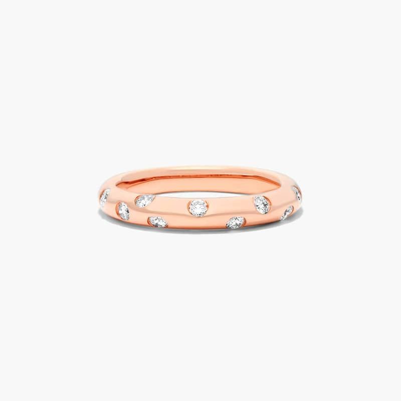 14K Rose Gold Speckled Diamond Ring