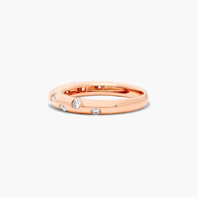 14K Rose Gold Speckled Diamond Ring