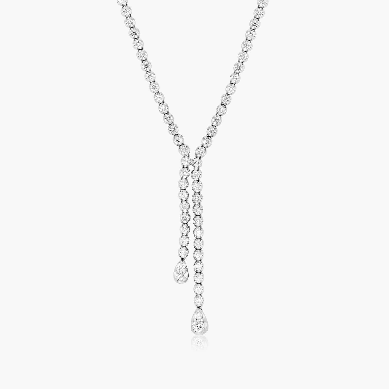 ADL store 14k White Gold Diamond Necklace [4256]