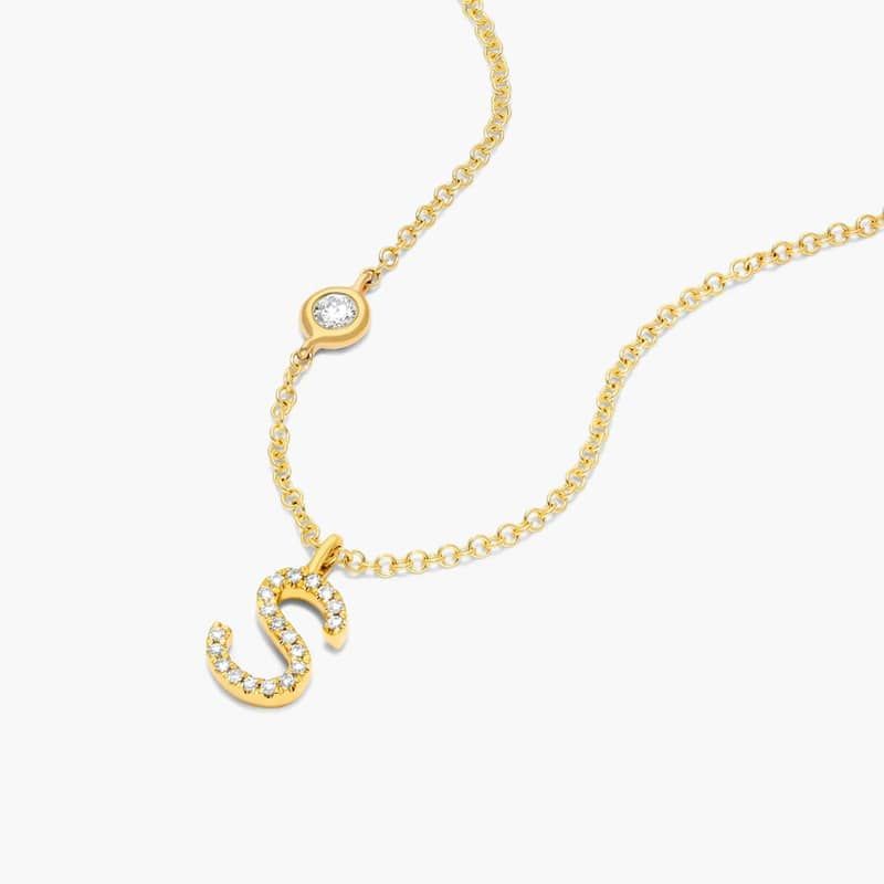 S hot sale diamond necklace