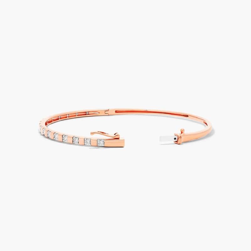 14K Rose Gold Abyss Lab-Created Diamond Bangle Bracelet