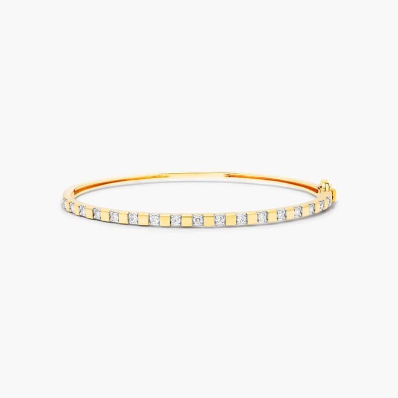 14K Yellow Gold Abyss Lab-Created Diamond Bangle Bracelet
