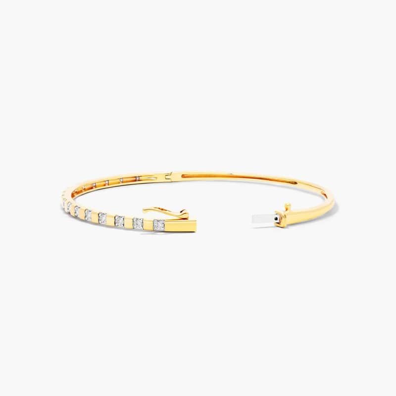 14K Yellow Gold Abyss Lab-Created Diamond Bangle Bracelet