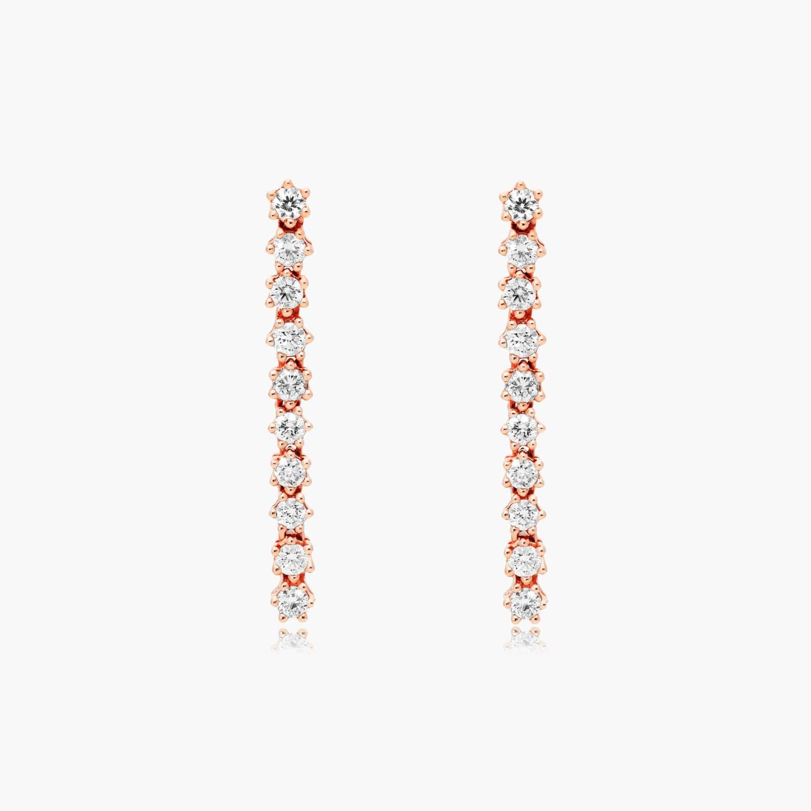 14K Rose Gold Aura Lab-Created Diamond Drop Earrings