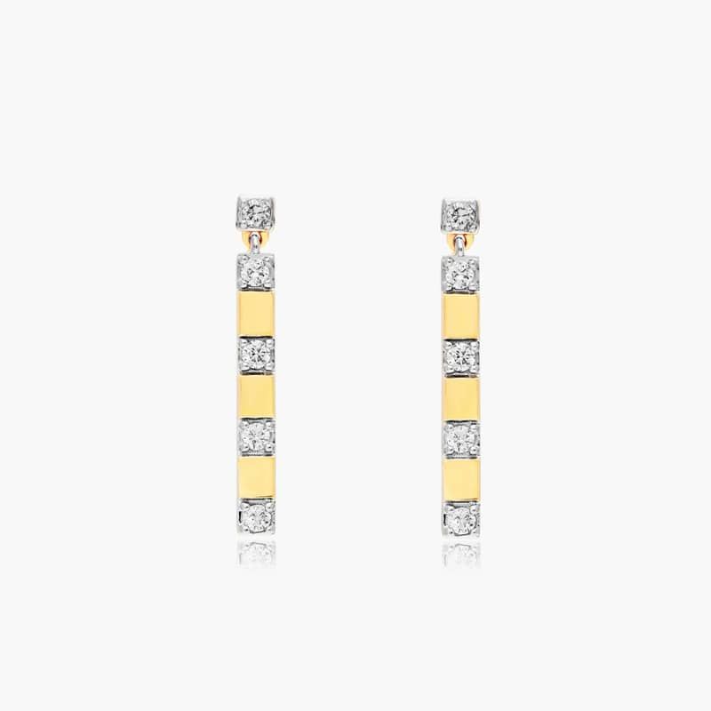 14K Yellow Gold Abyss Lab-Created Diamond Drop Earrings