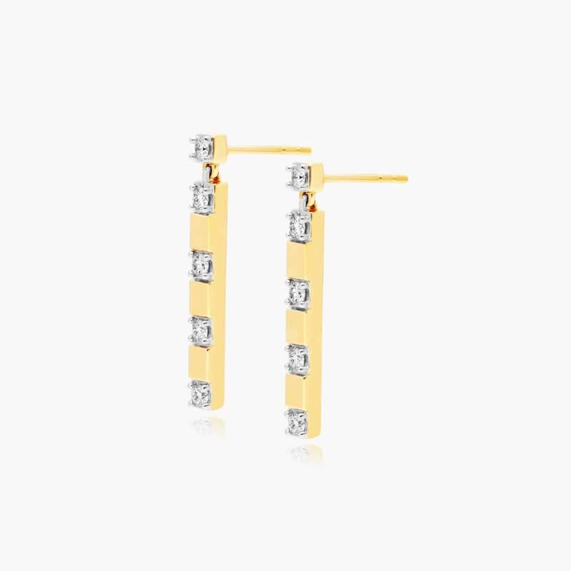 14K Yellow Gold Abyss Lab-Created Diamond Drop Earrings