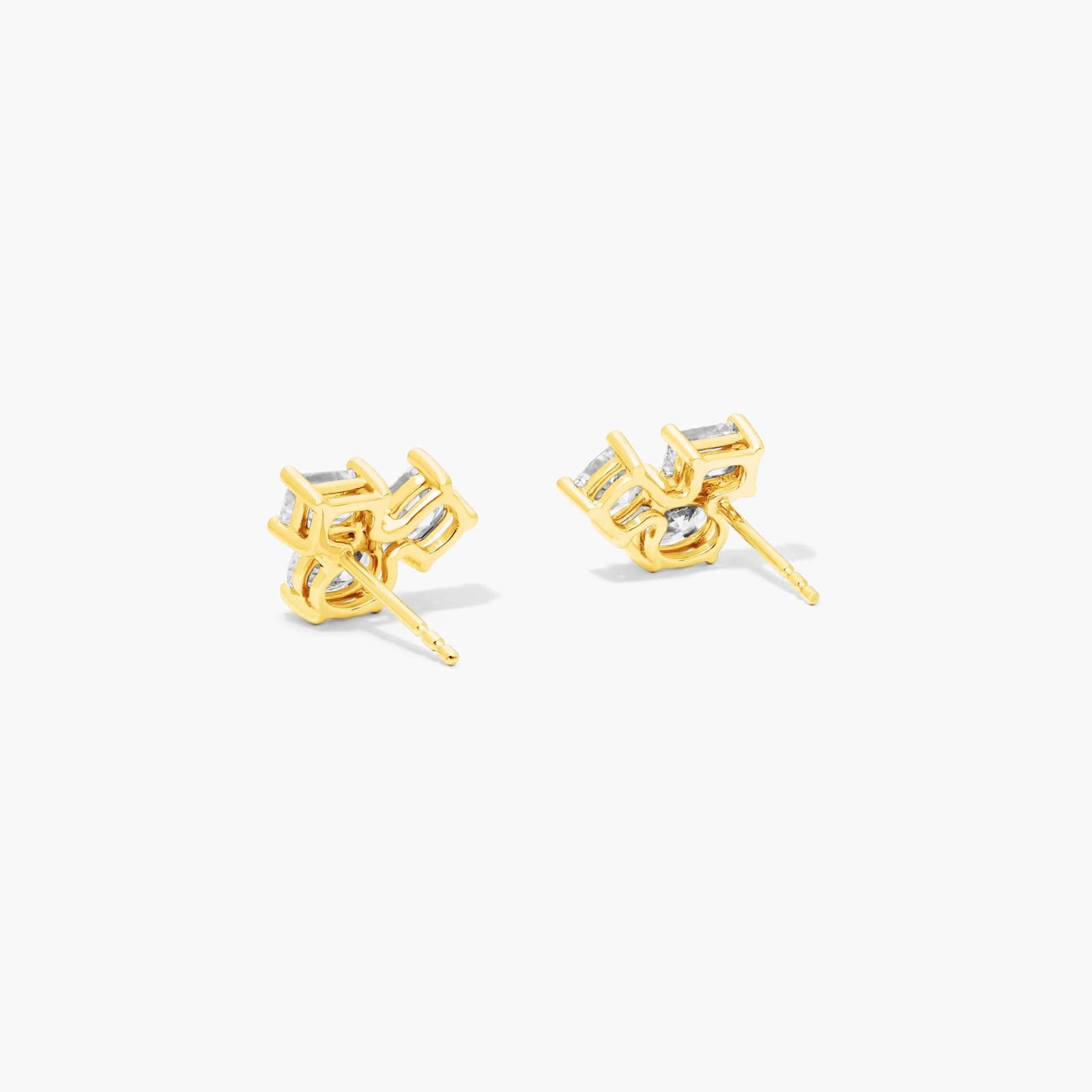 14K Yellow Gold Fancy Cluster Lab-Grown Diamond Earring-81763y14l