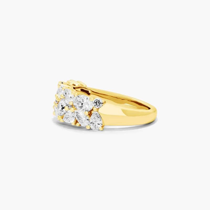 Fancy Scatter Lab-Grown Diamond Wide Ring In 14K Yellow Gold