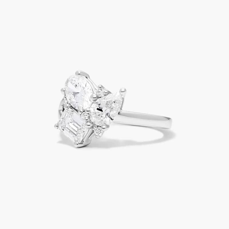 Fancy Bouquet Lab-Grown Diamond Ring In 14K White Gold