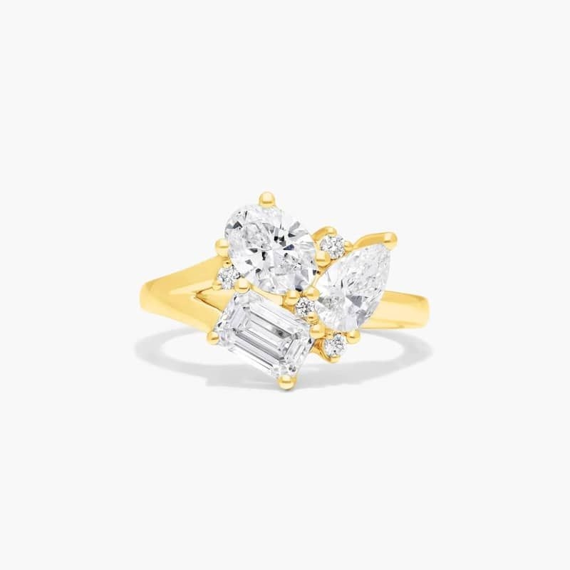 14K Yellow Gold Fancy Bouquet Lab-Grown Diamond Ring