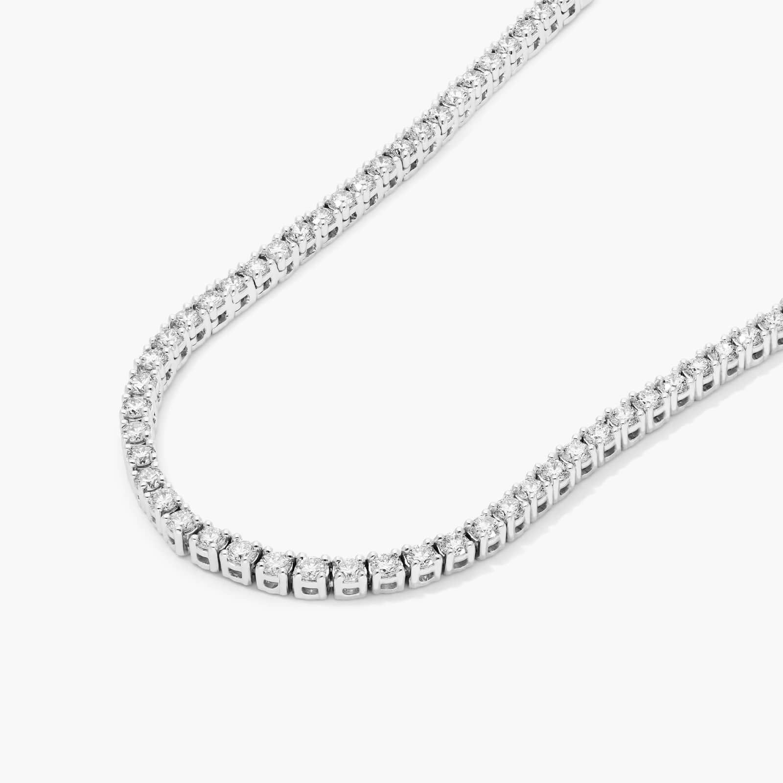 14K White Gold LabCreated Diamond Half Tennis Necklace (2.00 CTW FG