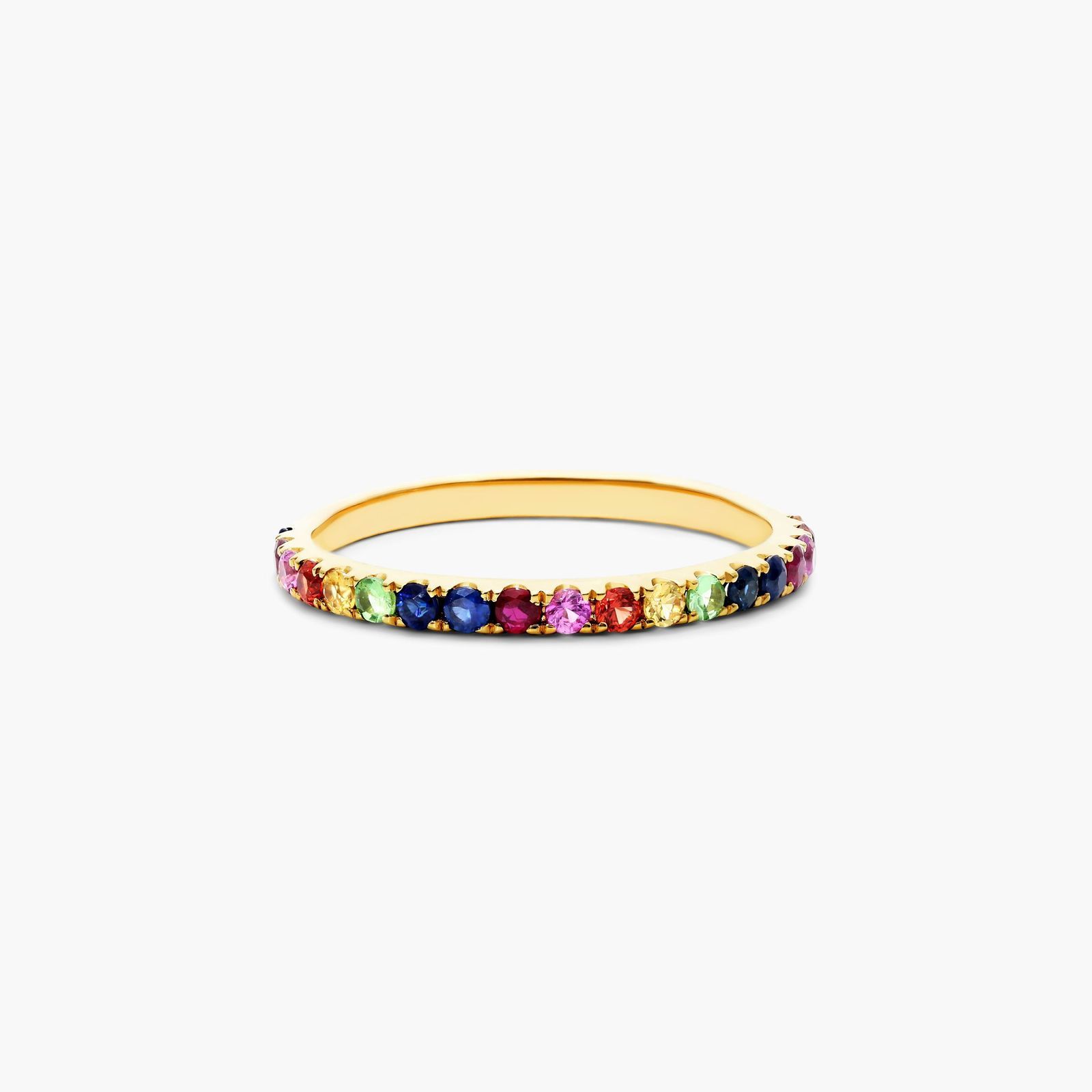 14K Yellow Gold Pavé Rainbow Row Ring by Brevani-8331319y14