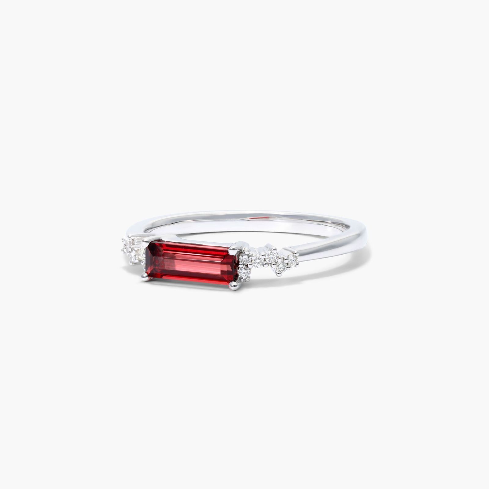 14K White Gold Fairy Garnet and Diamond Ring by Brevani Image-1