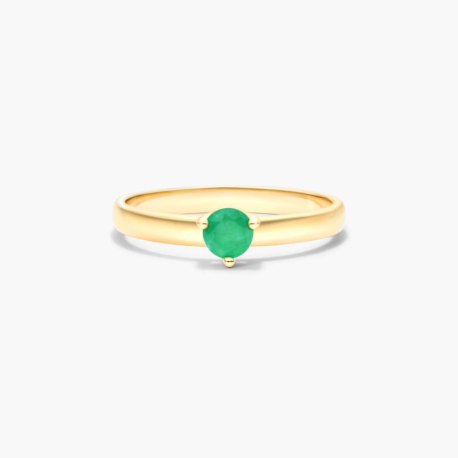 14K Yellow Gold 2.3mm Emerald Solitaire Birthstone Ring-8342005y14