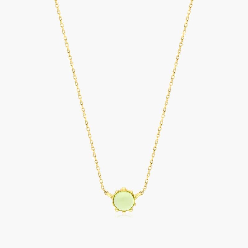 14K Yellow Gold Beaded Peridot Necklace