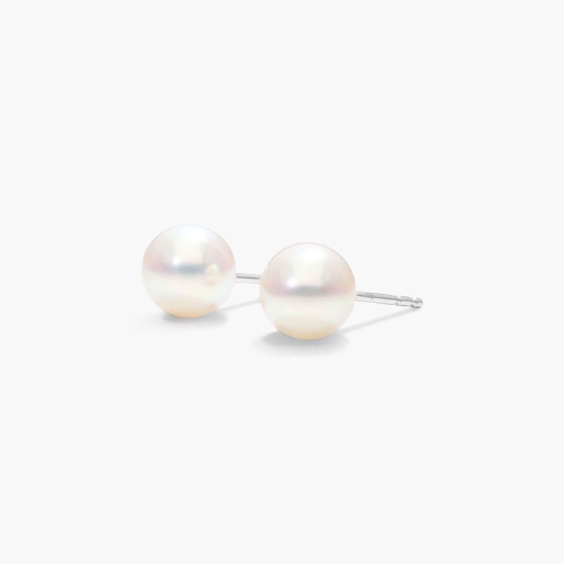 Cultured pearl earrings store 14k white gold