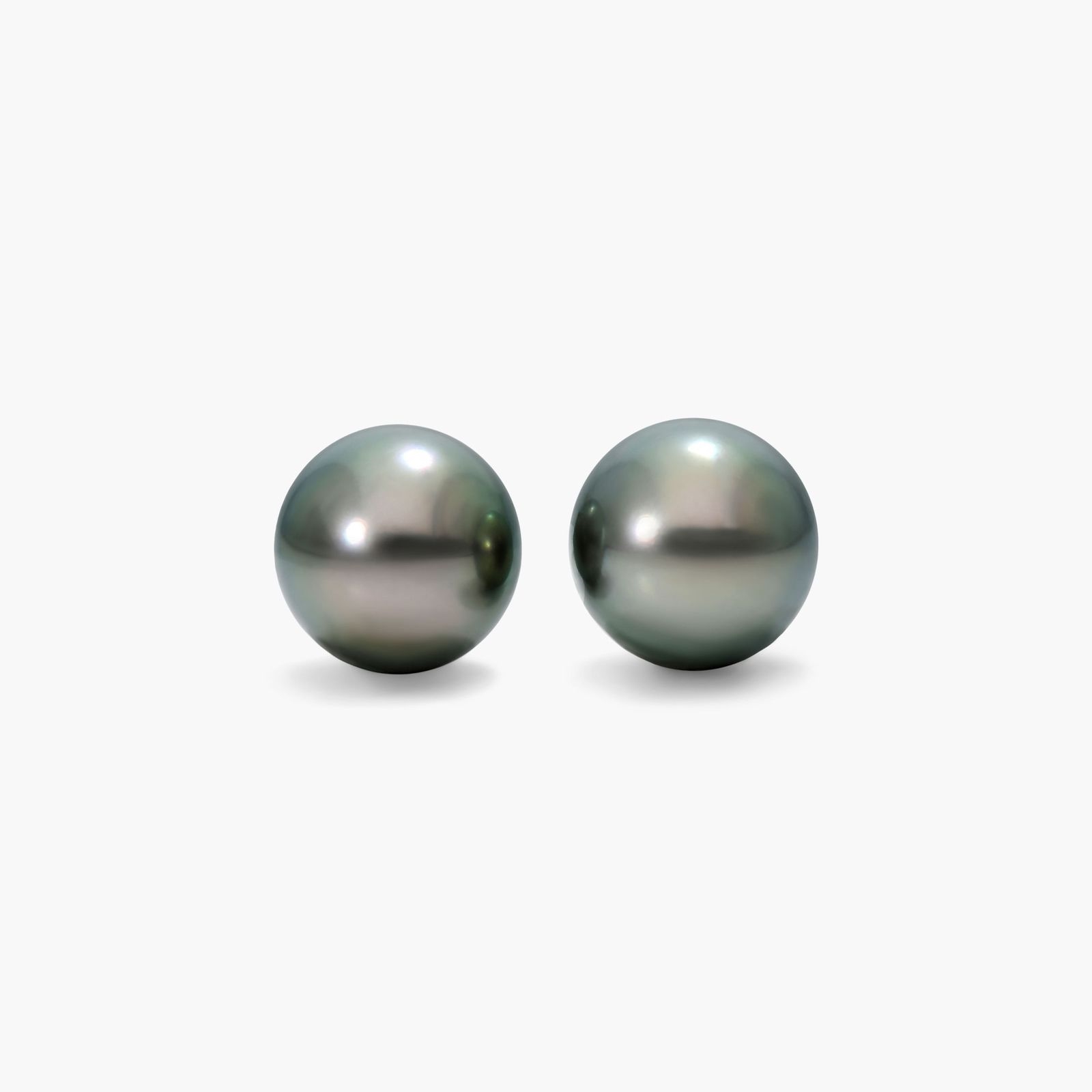 14K White Gold Tahitian Cultured Pearl Earrings (10.0-10.5mm)-85078d100w14
