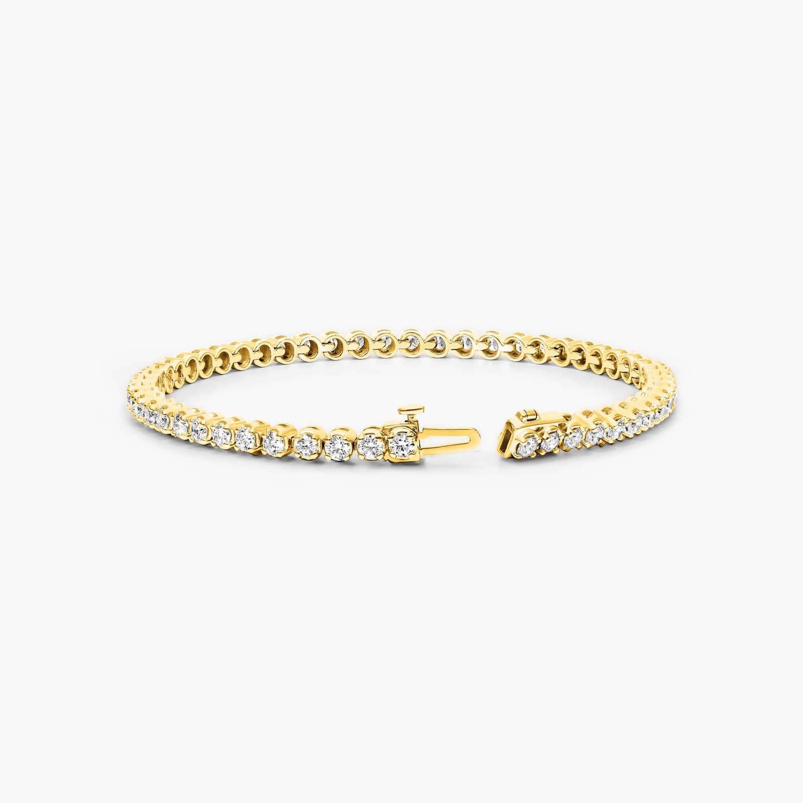 14K Yellow Gold Four Prong Diamond Tennis Bracelet (2 CTW - H-I / SI1-SI2) Image-1