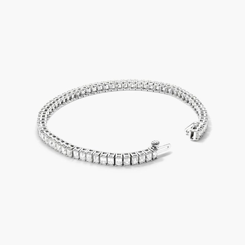 14K White Gold Emerald Cut Diamond Tennis Bracelet (10.00 CTW - H-I / SI1-SI2)