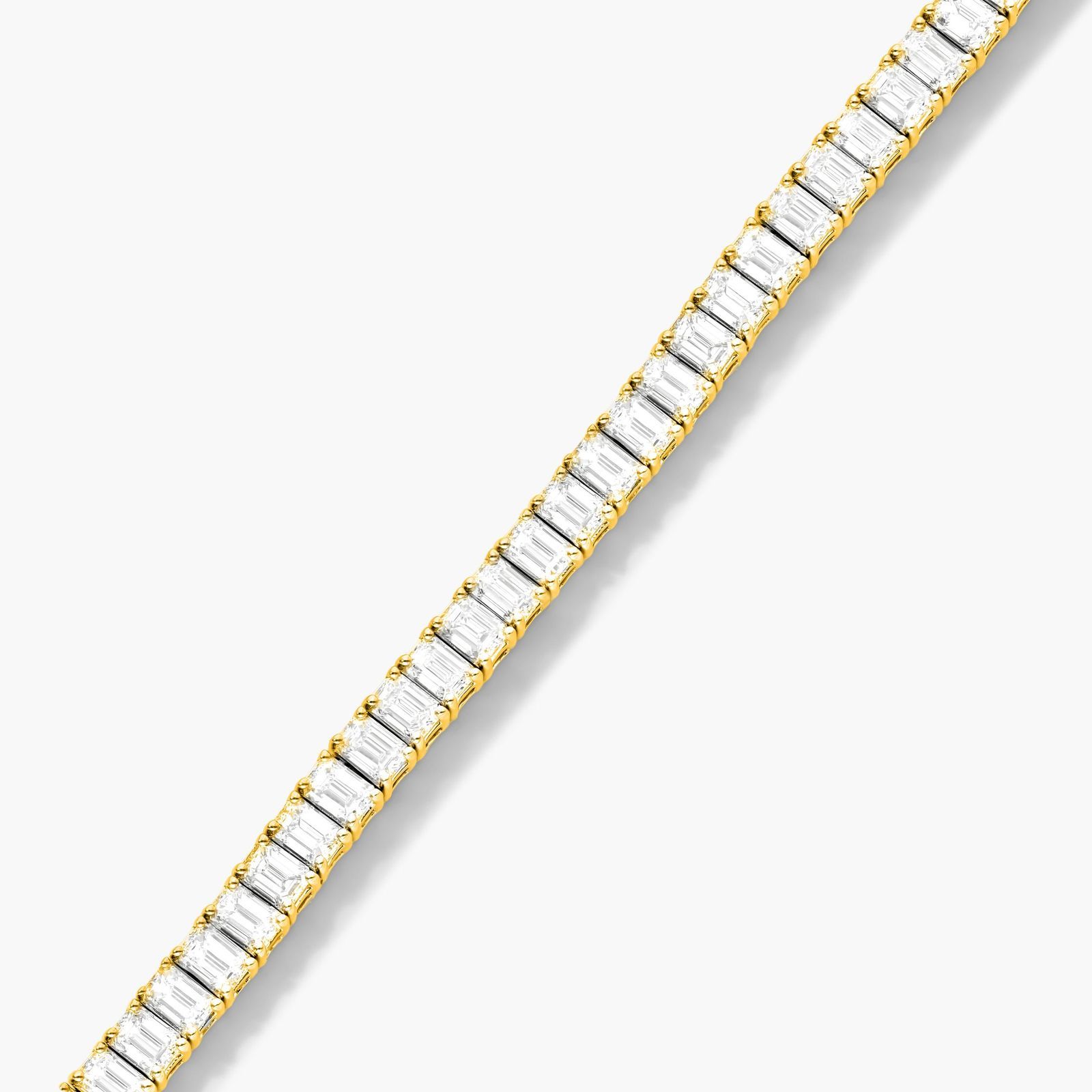 14K Yellow Gold Emerald Cut Diamond Tennis Bracelet (8.00 CTW - F-G / VS1-VS2) Image-2