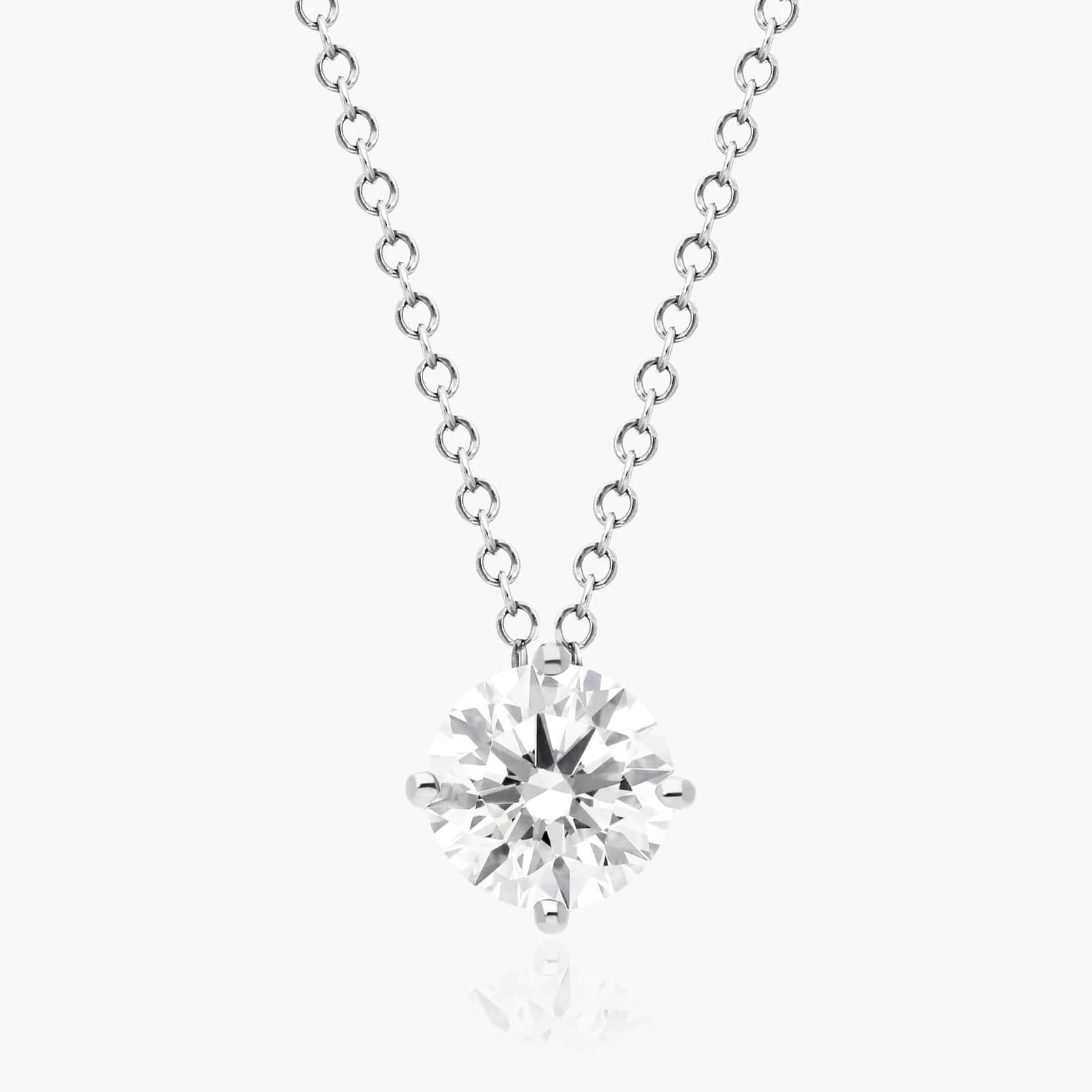 Platinum Kite Set Solitaire Lab Created Diamond Pendant (0.75 CTW - F-G / VS2-SI1) Image-0