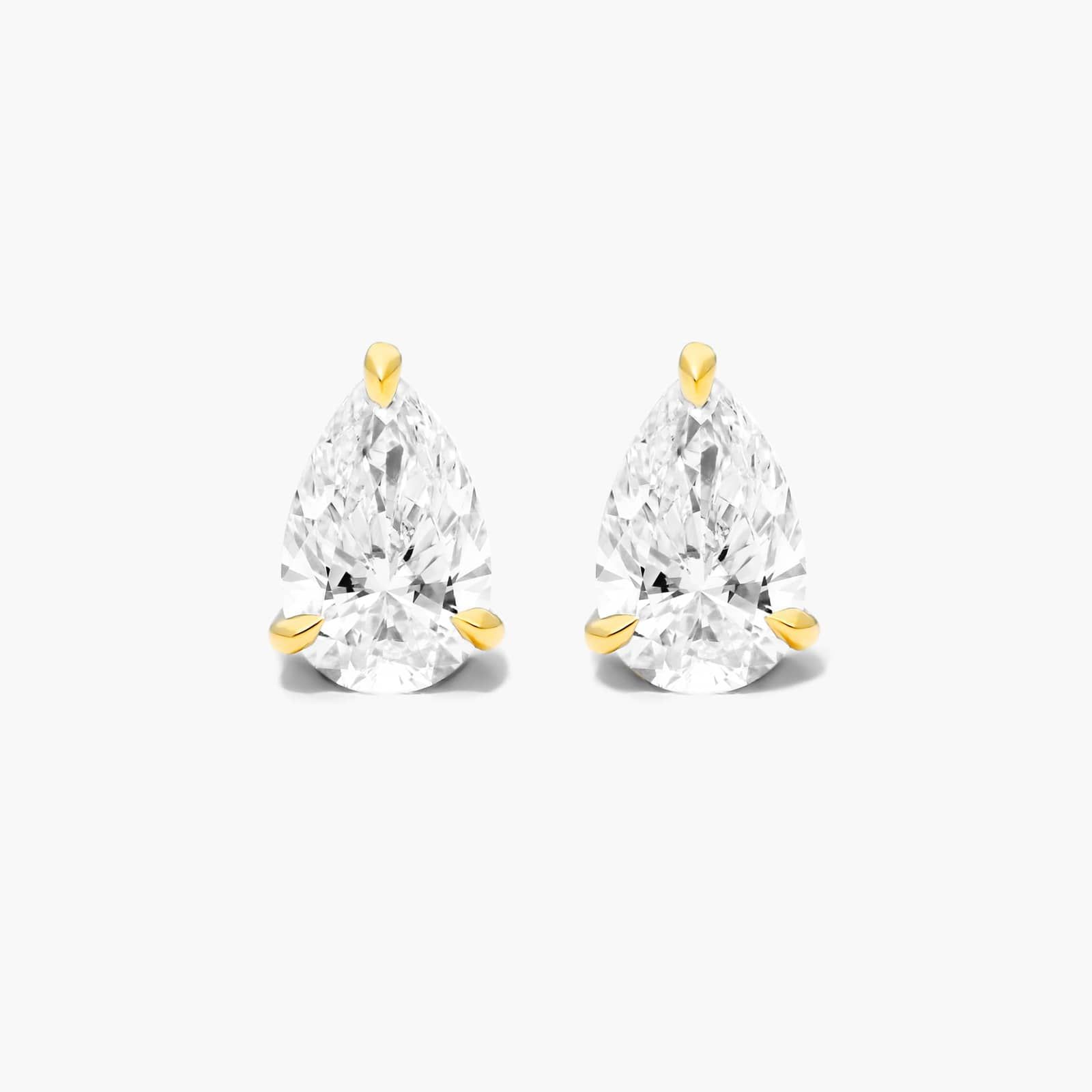 14K Yellow Gold Pear Shape Diamond Stud Earrings (0.75 CTW - H-I / SI1-SI2) Image-0