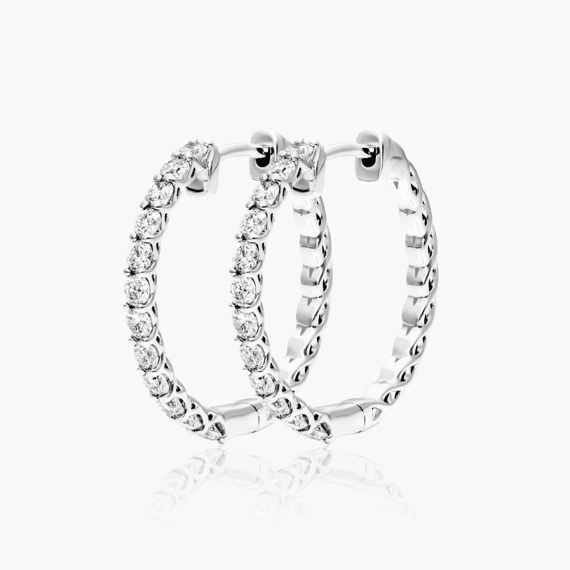 Platinum Braided Lab Created Diamond Hoop Earrings (1.00 CTW - F-G /VS2-SI1)