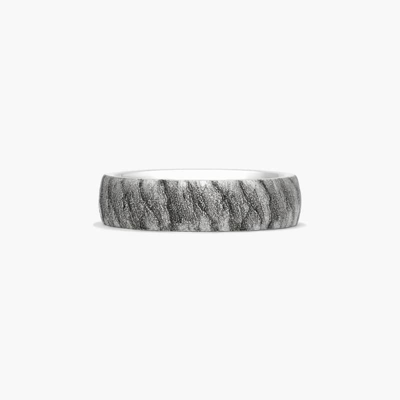 Cobalt is four times harder than gold, hypoallergenic, and scratch resistant creating the perfect combination! This 6mm band features a contemporary lava pattern for those looking for edgy design.