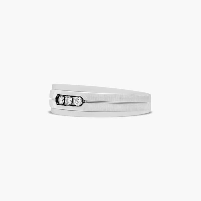 14K White Gold Trio Diamond Ring