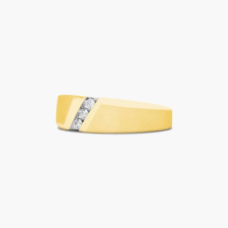 14K Yellow Gold Slope Diamond Ring
