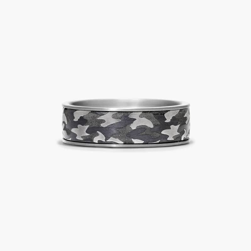 Be seen without being seen. This tantalum ring looks so good it won't be able to camouflage your style.