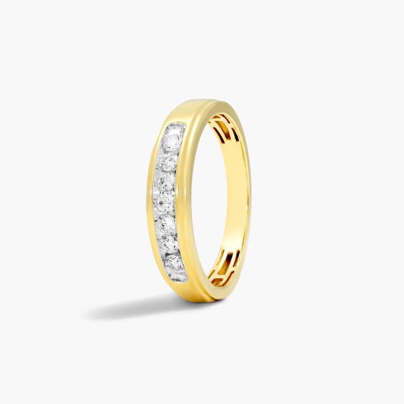 14K Yellow Gold Slender Channel Diamond Ring