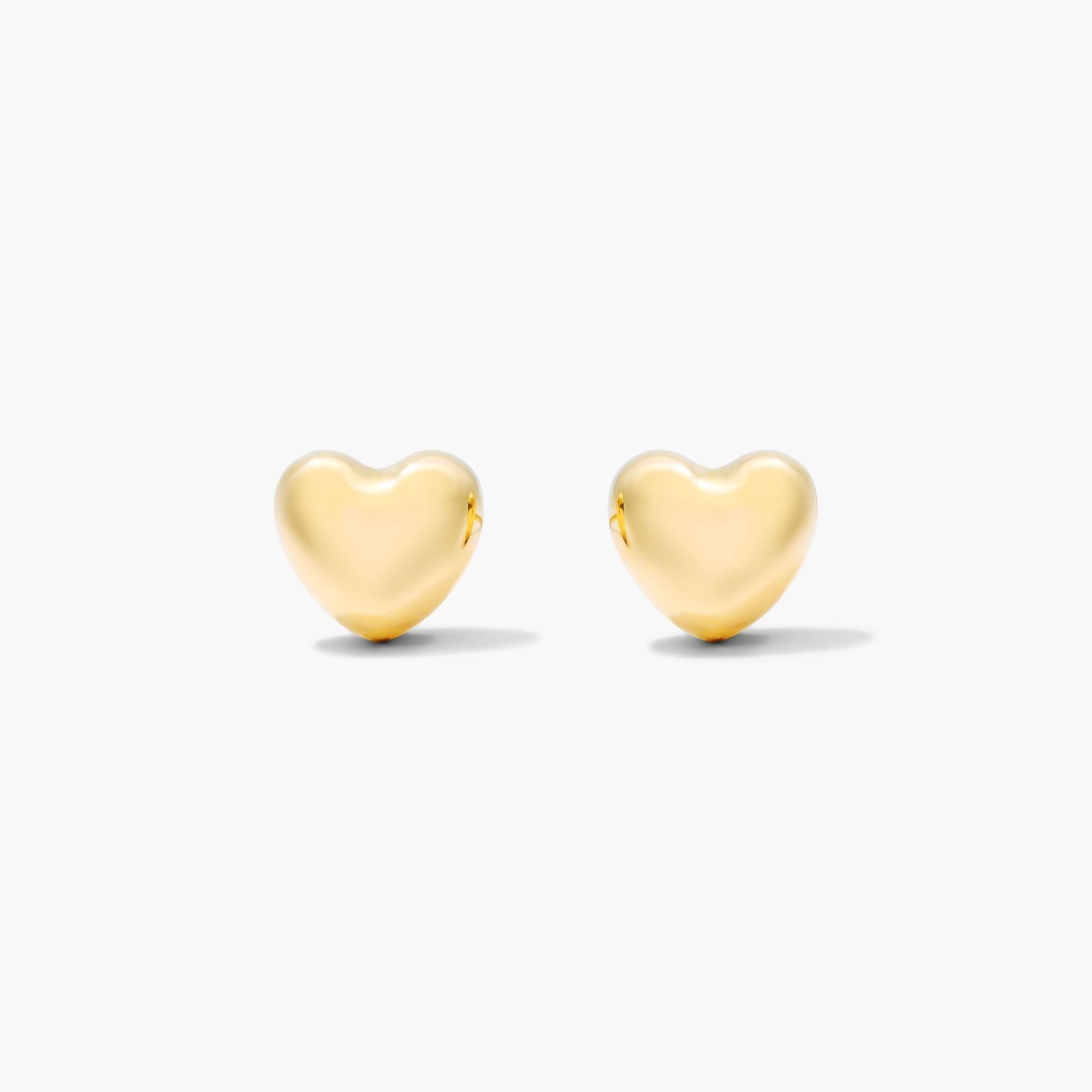 14K Yellow Gold Heart Stud Earrings-95023y14