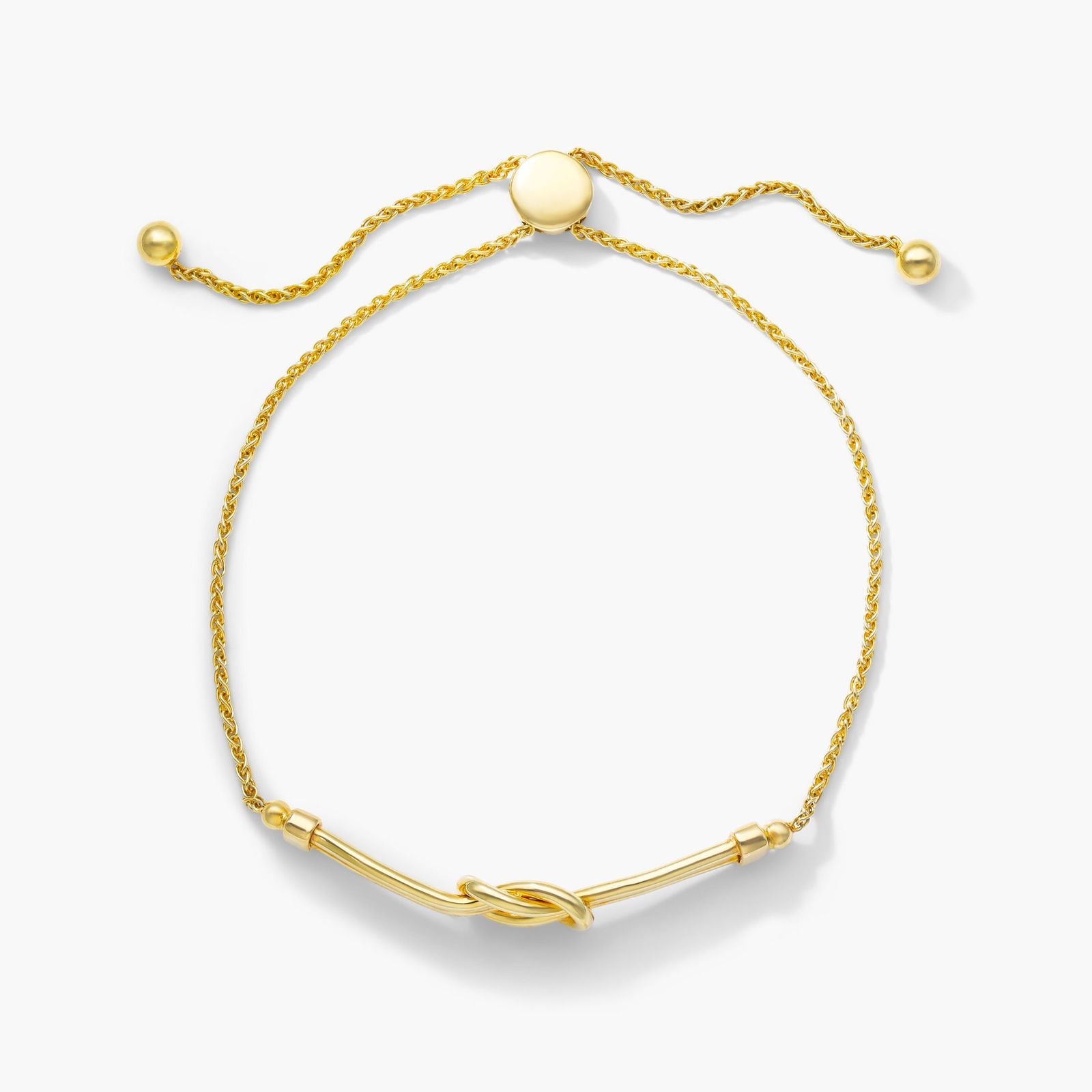 14K Yellow Gold Love Knot Bolo Bracelet Image-0