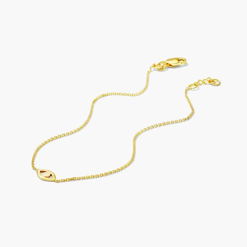 14K Yellow Gold Evil Eye Bracelet