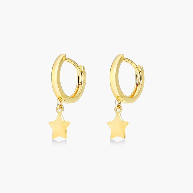 Hoop earrings with hot sale dangling stars