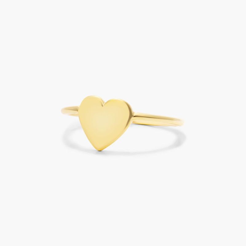 14K Yellow Gold Heart Wire Ring