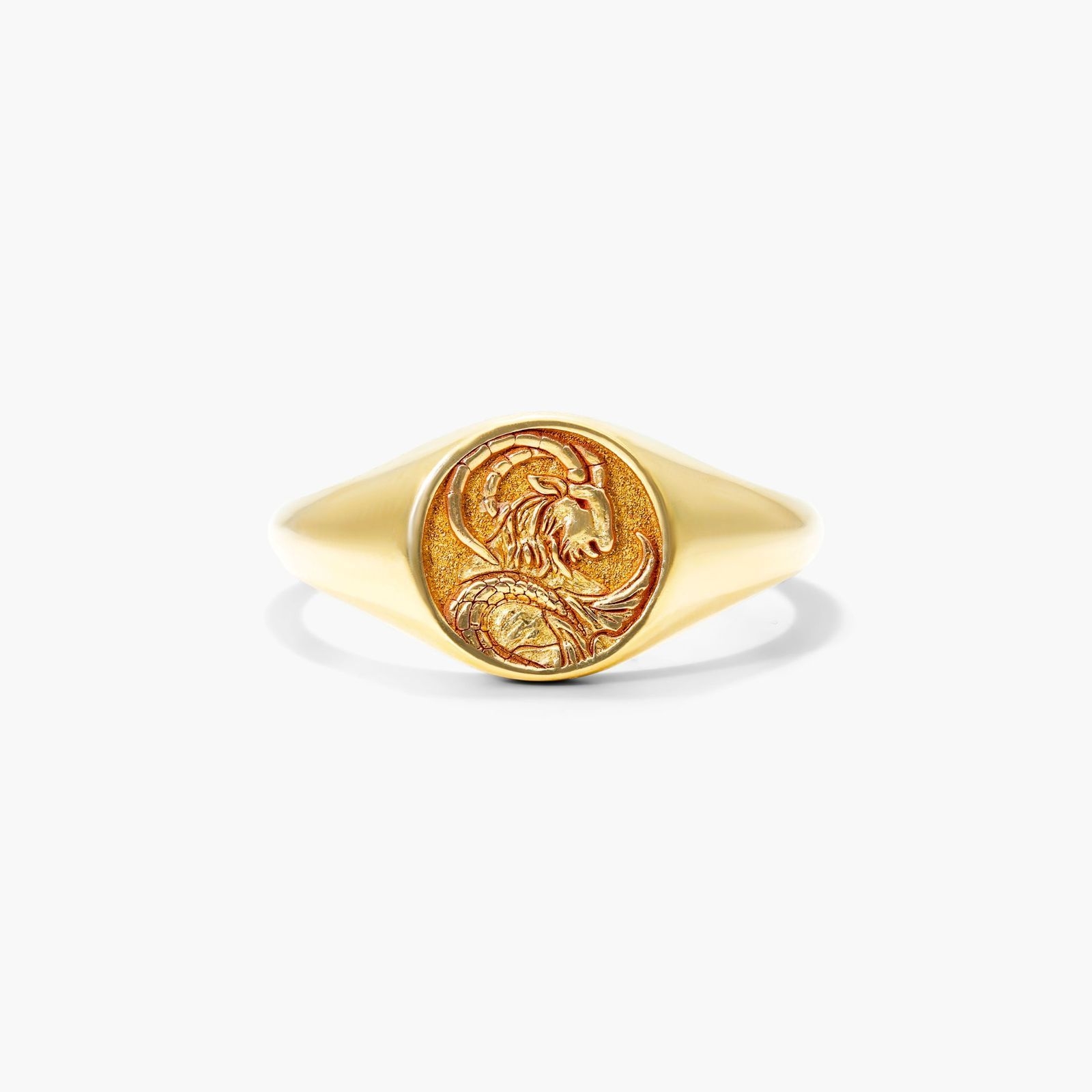JackAni 14k Solid Yellow Gold CZ Accented Men's Virgo Zodiac