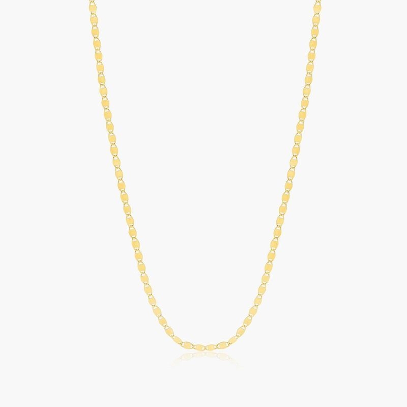 14K Yellow Gold 2.7mm Valentino Chain Choker Necklace
