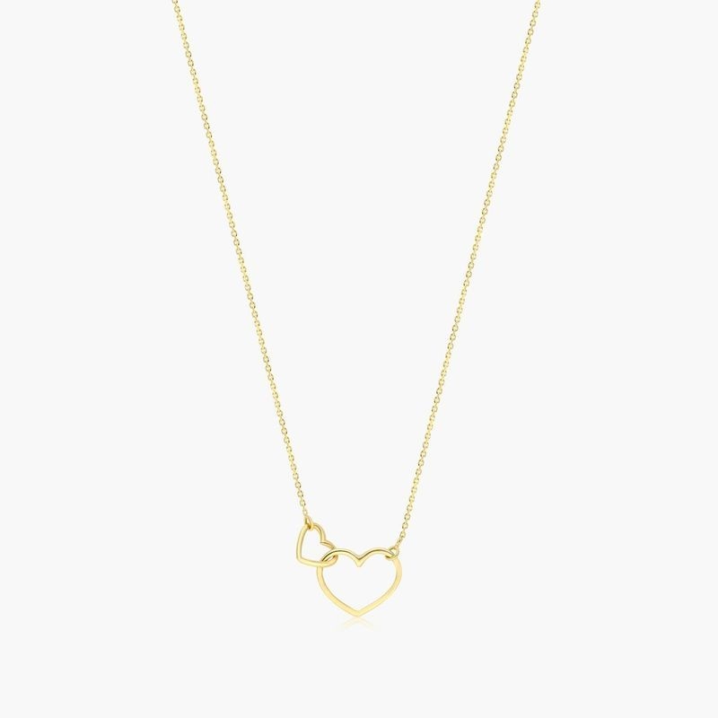 14K Yellow Gold Interlocking Hearts Necklace