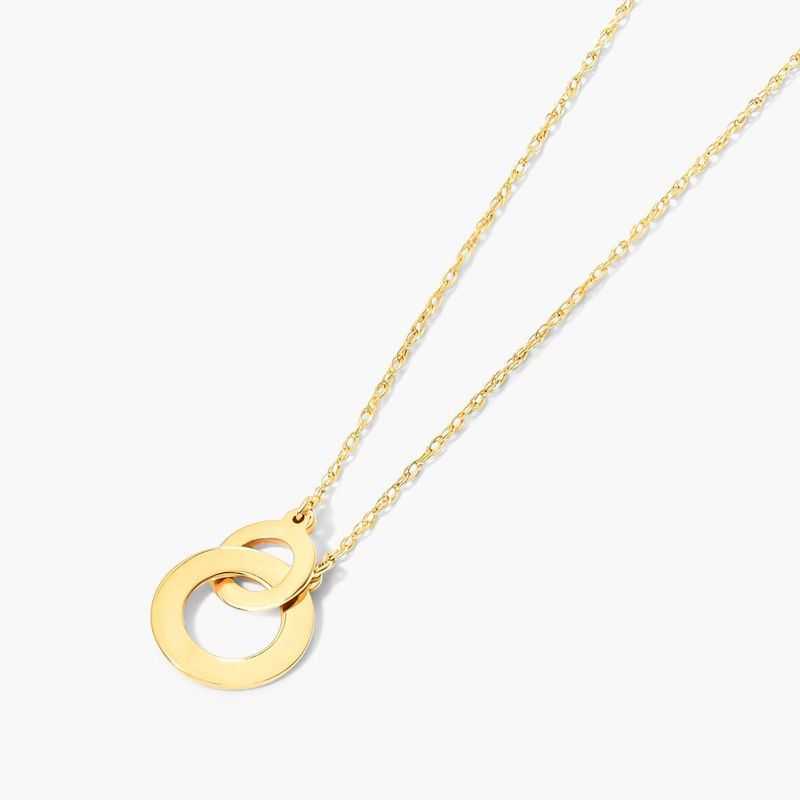 14K Yellow Gold Interlocking Disk Necklace
