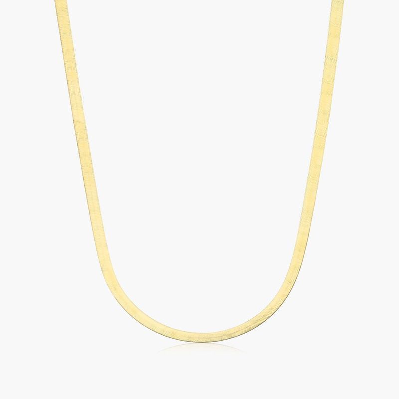 14K Yellow Gold 5.1mm Herringbone Chain Necklace