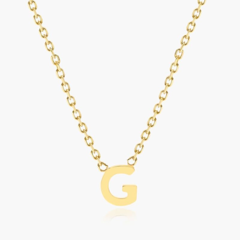 14K Yellow Gold Mini Initial G Necklace