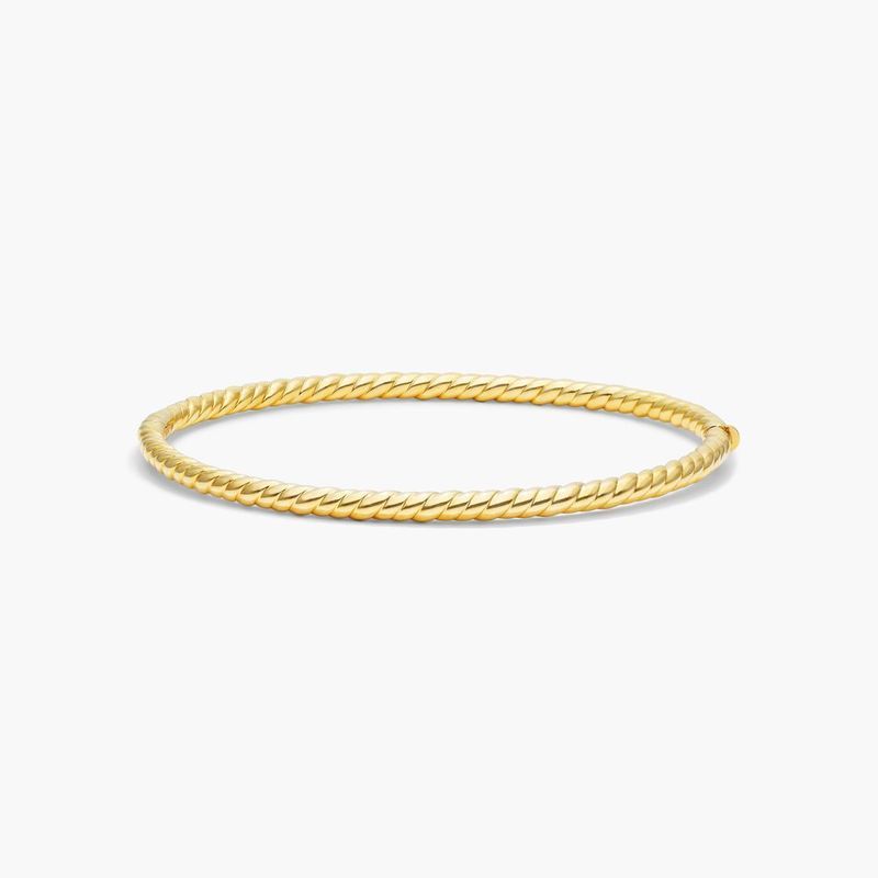 14K Gold Sculpted Twist Bangle