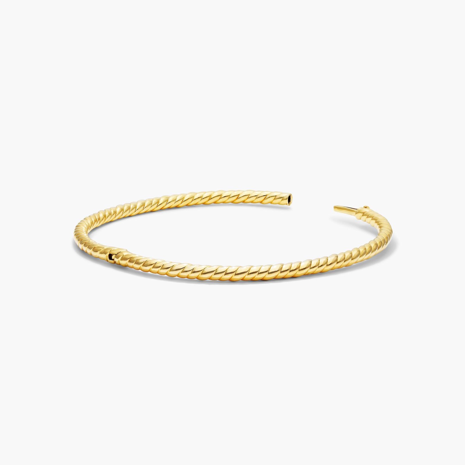 14K Gold Sculpted Twist Bangle