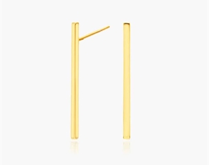 14K Yellow Gold Staple Stud Earrings