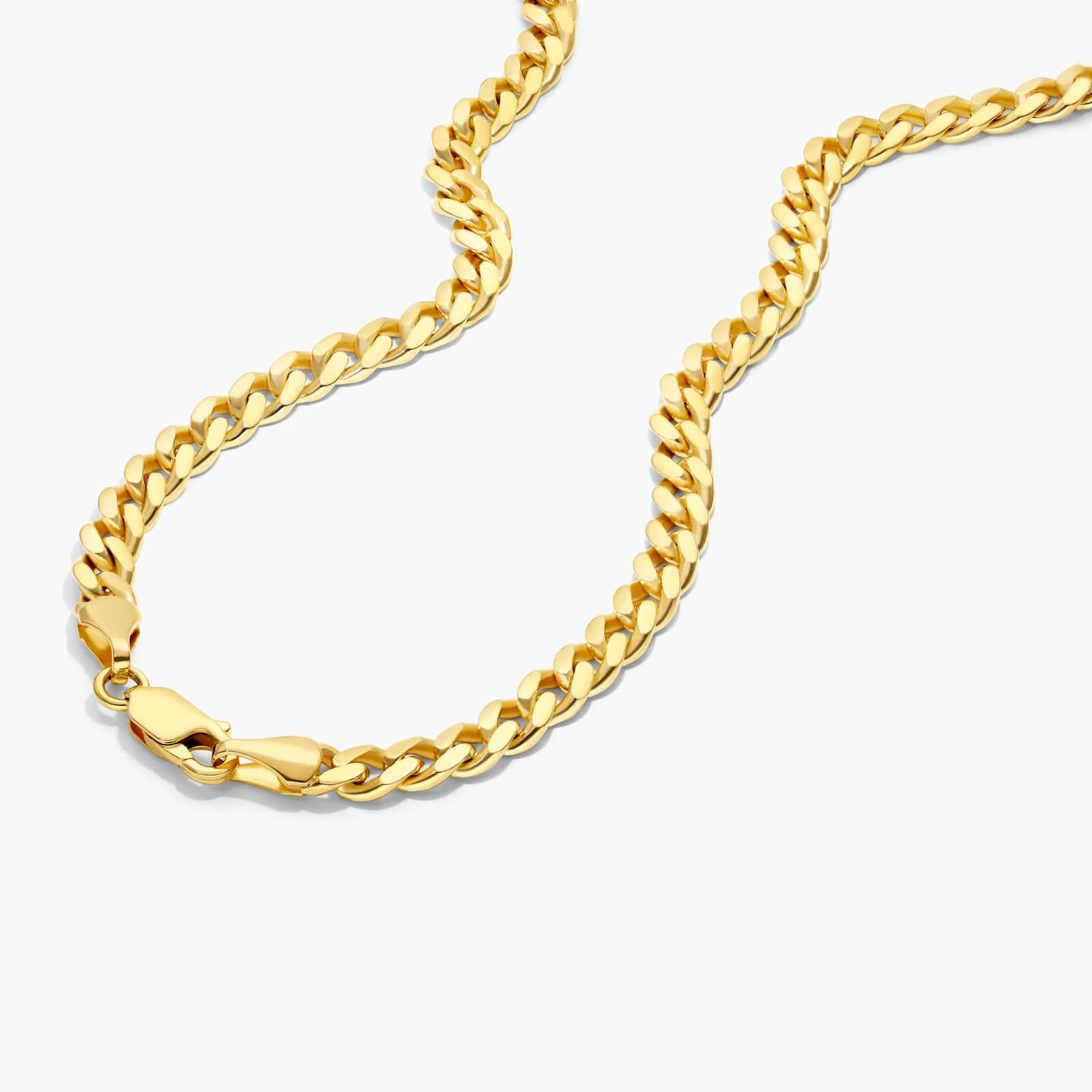 14K Yellow Gold Solid 5mm Miami Cuban Chain Necklace - 24 inches Image-2